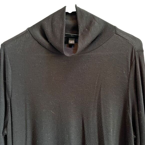 Torrid Asymmetrical Hem Cowl Neck Tunic Top Black Size 1 - Picture 2 of 7